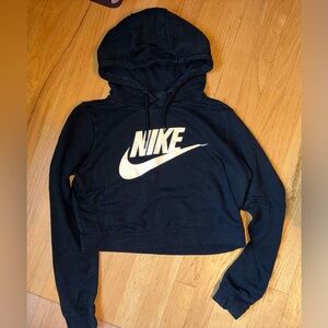 Nike Women's Black Cropped Hoodie
